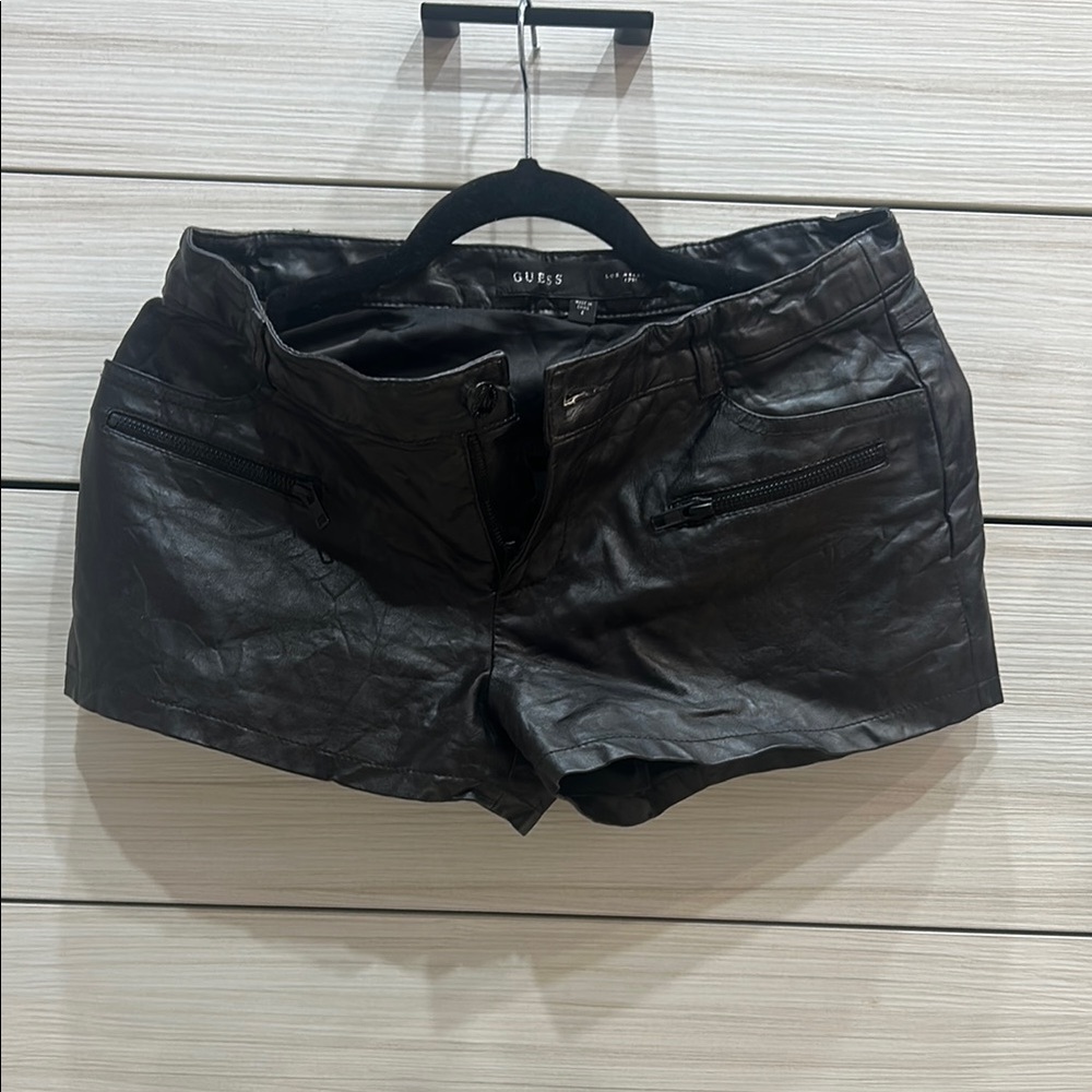 GUESS Women's Black Leather Shorts